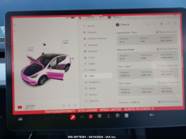 7SAYGDEE8PA168071 Tesla Model Y Awd/long Range Dual Motor All-wheel Drive