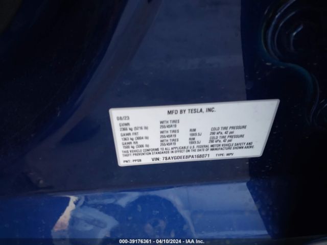 7SAYGDEE8PA168071 Tesla Model Y Awd/long Range Dual Motor All-wheel Drive