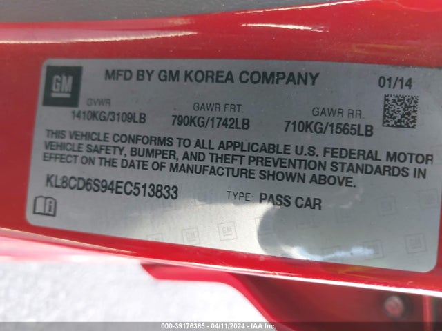 Chevrolet Spark 1lt Auto 2014 KL8CD6S94EC513833 Image 9