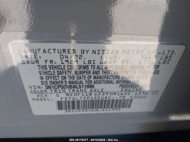 Nissan Kicks Sr Xtronic Cvt 2022 3N1CP5DV6NL511995 Image 9