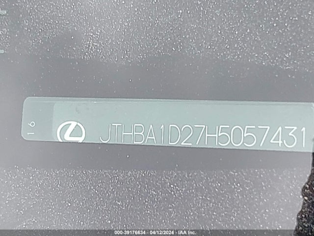 JTHBA1D27H5057431 Lexus IS 200T