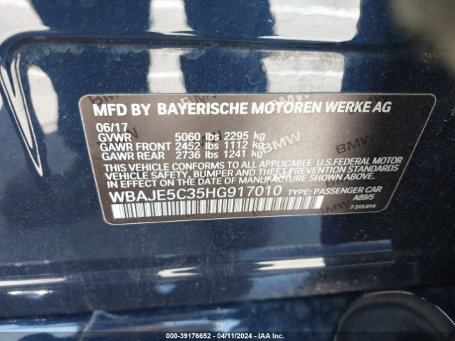 WBAJE5C35HG917010 BMW 540I