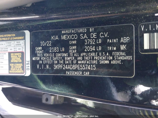 KIA Forte Lxs 2023 3KPF24AD8PE557415 Image 9