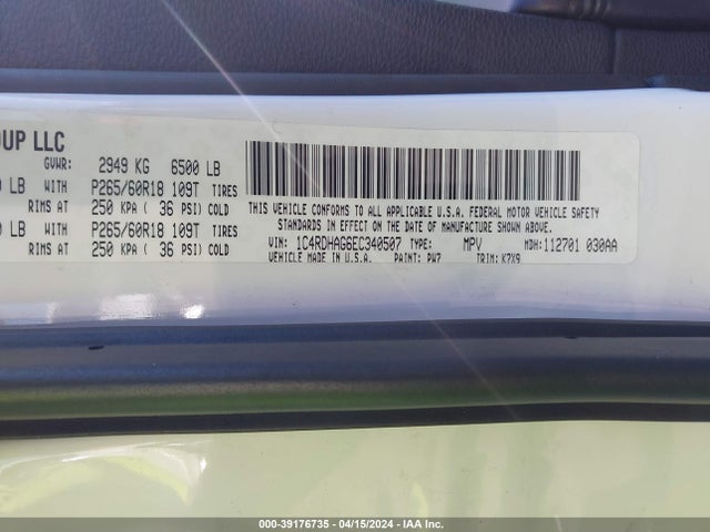 Dodge Durango Sxt 2014 1C4RDHAG6EC340507 Image 9