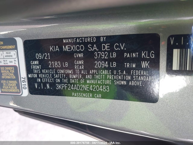 KIA Forte Lxs 2022 3KPF24AD2NE420483 Image 8