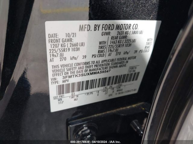 3FMTK3SUXMMA59547 Ford Mustang Mach-e Premium