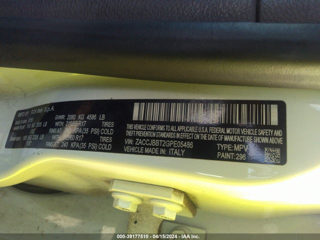 Jeep Renegade Latitude 2016 ZACCJBBT2GPE05486 Image 9