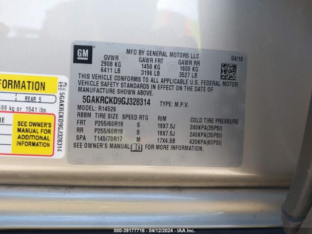 5GAKRCKD9GJ328314 Buick Enclave Premium