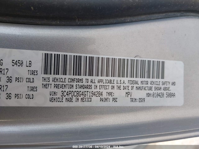 3C4PDCBG4GT194284 Dodge Journey Sxt