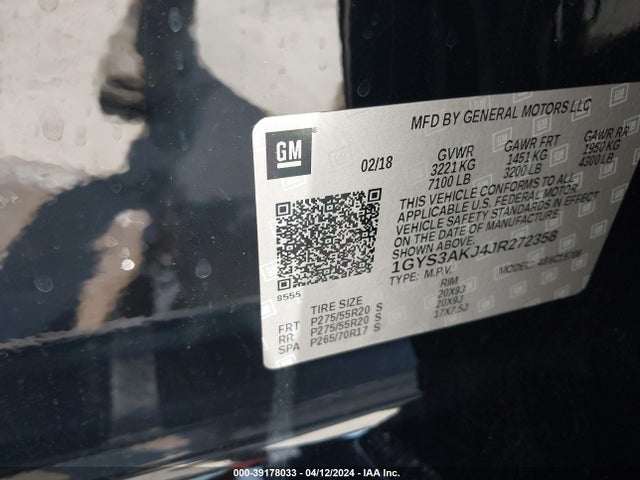1GYS3AKJ4JR272358 Cadillac Escalade Standard