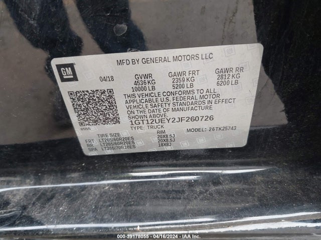 1GT12UEY2JF260726 GMC Sierra 2500hd Denali