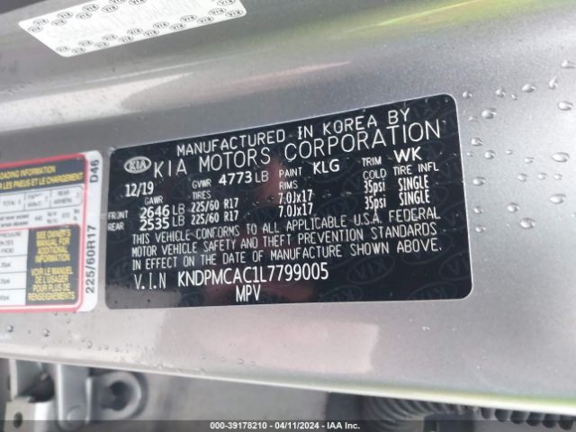 KNDPMCAC1L7799005 KIA Sportage Lx