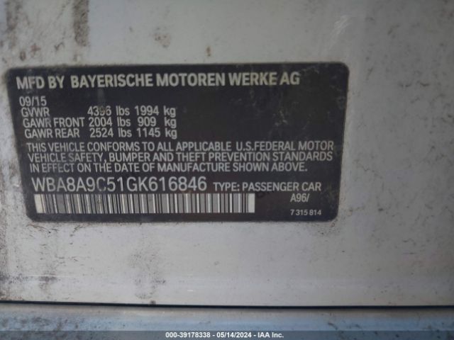 WBA8A9C51GK616846 BMW 320i