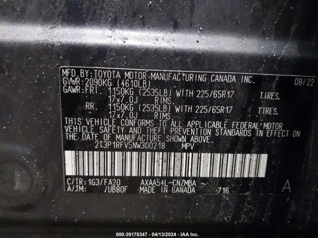 Toyota Rav4 Xle 2022 2T3P1RFV5NW300218 Image 9