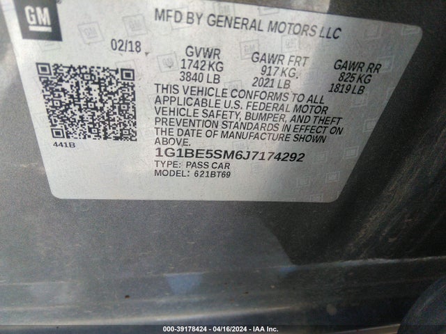 Chevrolet Cruze Lt Auto 2018 1G1BE5SM6J7174292 Image 9