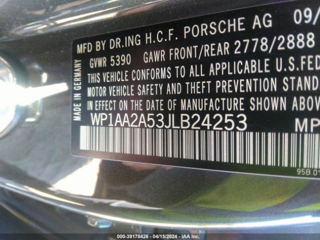 WP1AA2A53JLB24253 Porsche Macan Sport Edition