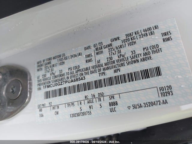 Ford Escape Active 2023 1FMCU0GZ7PUA68543 Image 9