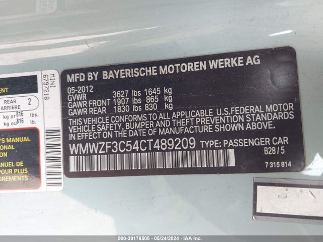 2012 MINI COOPER CLUBMAN WMWZF3C54CT489209 Photo 8