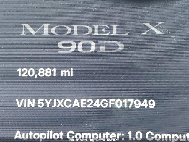 Tesla Model X 60d/70d/75d/90d 2016 5YJXCAE24GF017949 Image 15