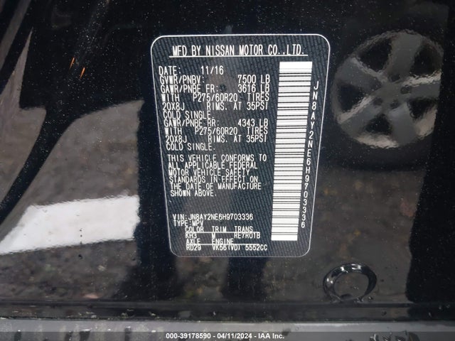 Nissan Armada Platinum 2017 JN8AY2NE6H9703336 Image 9