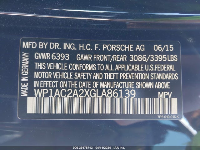 2016 PORSCHE CAYENNE WP1AC2A2XGLA86139 Photo 8