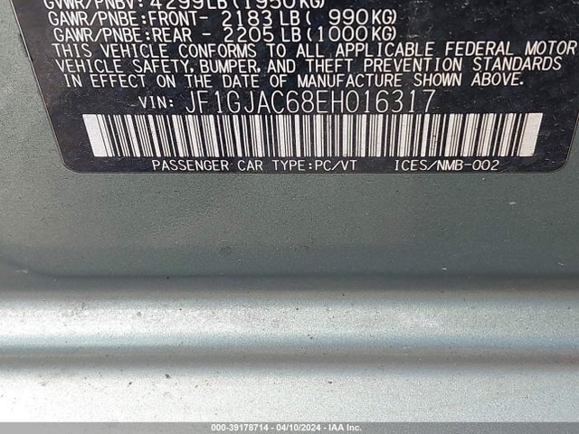 Subaru Impreza 2.0i Premium 2014 JF1GJAC68EH016317 Image 9