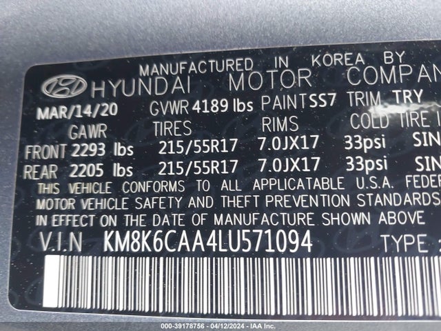Hyundai Kona Sel Plus 2020 KM8K6CAA4LU571094 Image 9