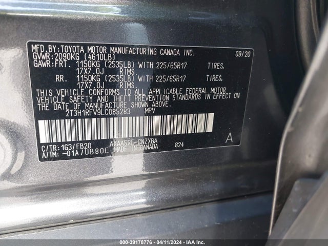 Toyota RAV4 LE 2020 2T3H1RFV9LC085283 Image 9