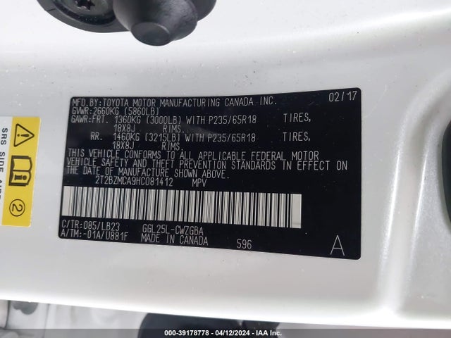 Lexus RX 350 2017 2T2BZMCA9HC081412 Image 9