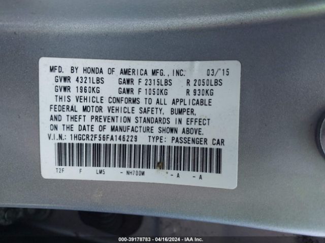 1HGCR2F56FA146229 Honda Accord Sport
