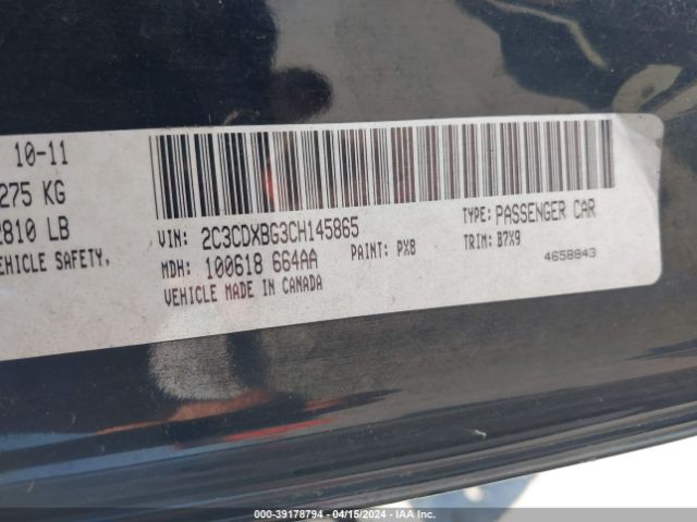2012 DODGE CHARGER 2C3CDXBG3CH145865 Photo 8