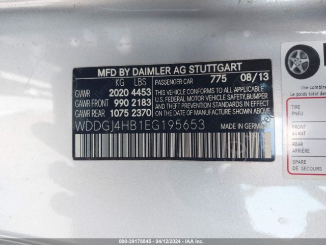 WDDGJ4HB1EG195653 Mercedes-Benz C 250