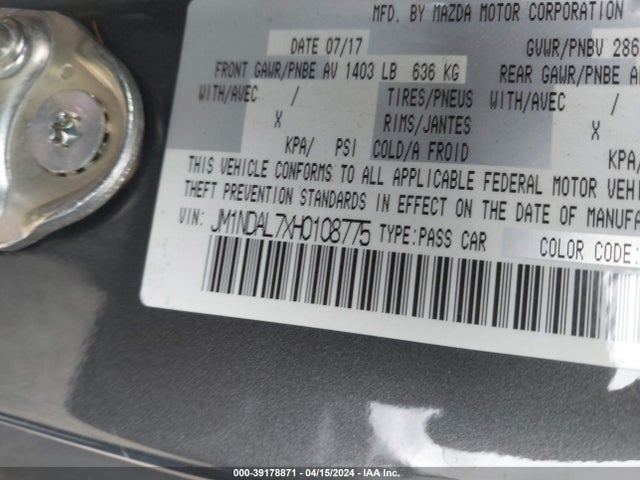 Mazda Mx-5 Miata Rf Club 2017 JM1NDAL7XH0108775 Image 9