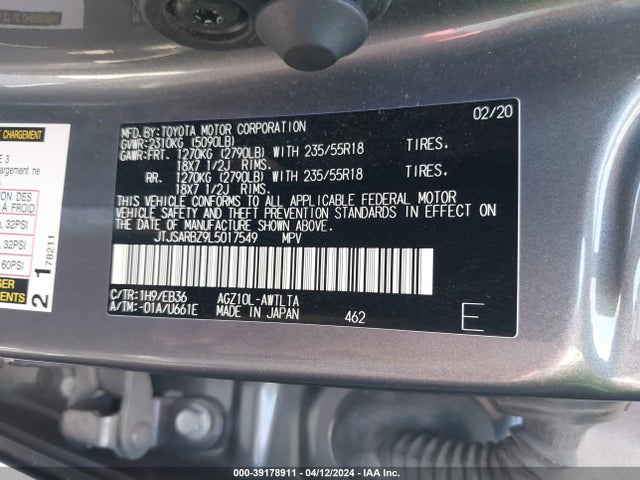 JTJSARBZ9L5017549 Lexus Nx 300 F Sport
