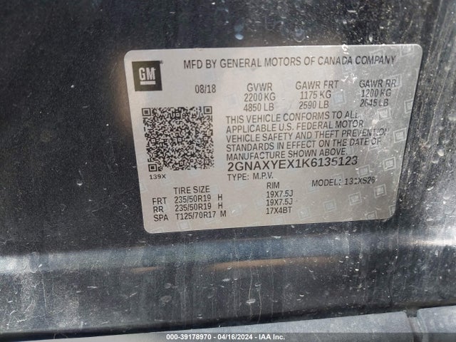 Chevrolet Equinox Premier 2019 2GNAXYEX1K6135123 Image 9