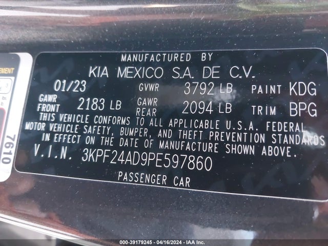 KIA Forte Lxs 2023 3KPF24AD9PE597860 Image 9