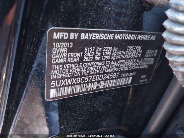 2014 BMW X3 5UXWX9C57E0D24587 Photo 8