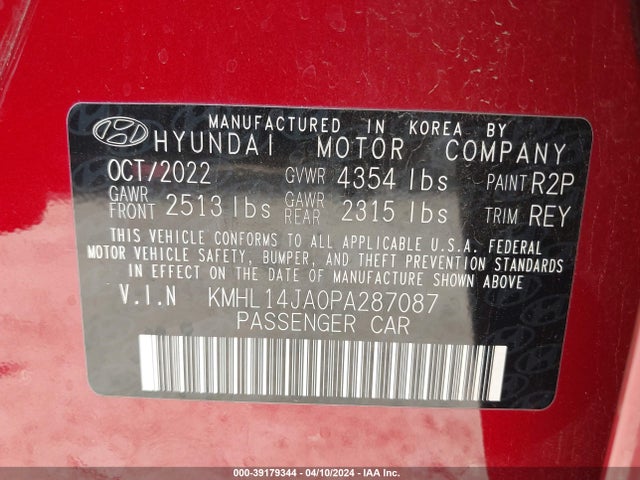 Hyundai SONATA SEL 2023 KMHL14JA0PA287087 Image 9
