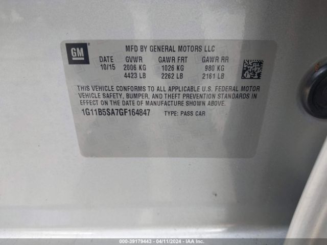 1G11B5SA7GF164847 Chevrolet Malibu Limited Ls