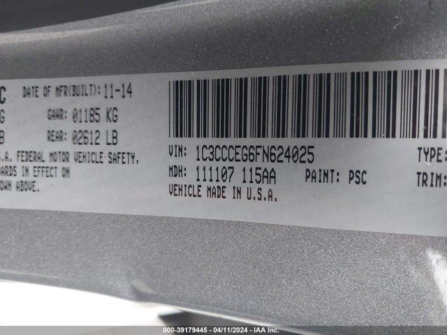 Chrysler 200 C 2015 1C3CCCEG6FN624025 Image 9