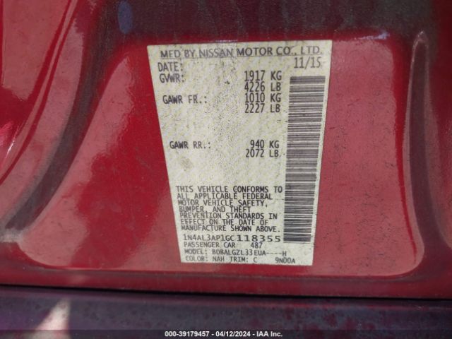 1N4AL3AP1GC118355 Nissan Altima 2.5 S