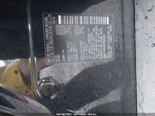 Nissan ROGUE SV 2016 KNMAT2MV6GP688925 Image 9