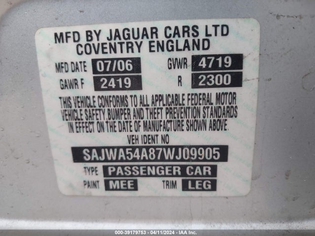 2007 JAGUAR X-TYPE SAJWA54A87WJ09905 Photo 8