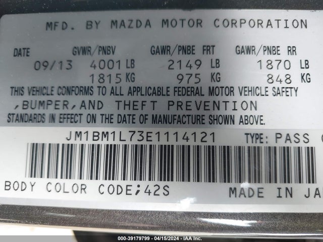 Mazda Mazda3 I Touring 2014 JM1BM1L73E1114121 Image 9