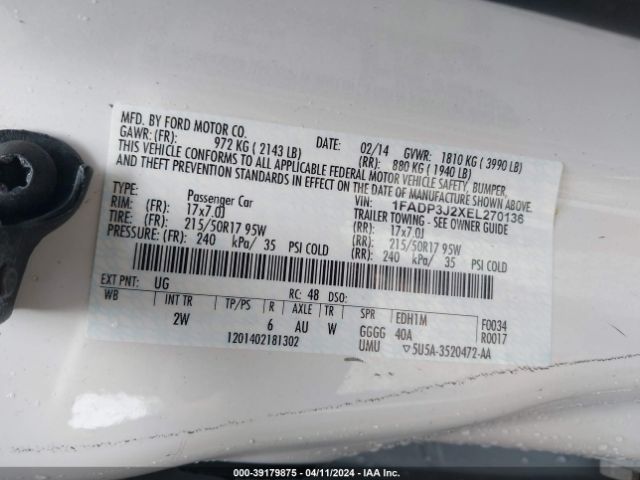 1FADP3J2XEL270136 Ford Focus Titanium