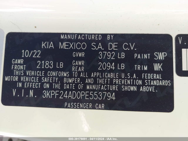 KIA Forte Lxs 2023 3KPF24AD0PE553794 Image 9