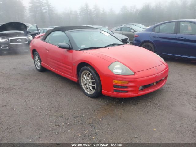 Продажа на аукционе авто 2001 Mitsubishi Eclipse Spyder Gt, vin: 4A3AE85H61E183666, номер лота: 39179987