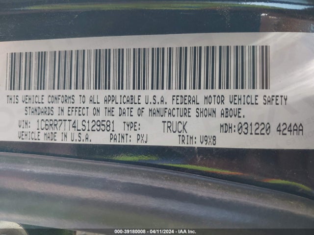 RAM 1500 Classic Slt  4x4 6'4 Box 2020 1C6RR7TT4LS129581 Image 9