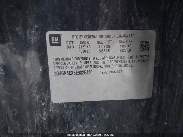 2G4GK5EX3E9325438 Buick Regal Turbo