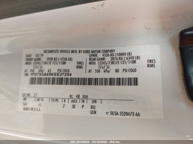 1FD7X3A65KEE27254 Ford F-350 Xl